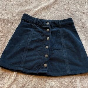 American Eagle Outfitters Black Button-Front Skater Skirt